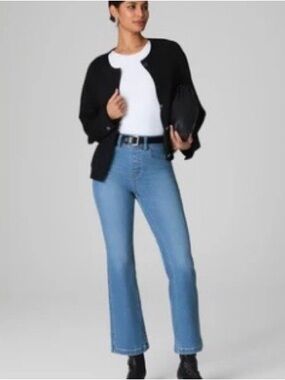 NEW* Spanx Flare Jeans Stonewashed Blue Ladies XL Petite *NWT